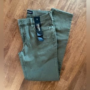Express Olive Green Mid Rise Jeggings